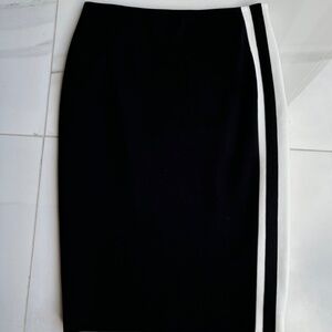NWT ESCADA Sport Racoppa Color Block Jersey Pencil Skirt Black White Size 36